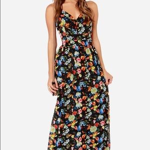 Lulus Backless Floral Maxi Dress
